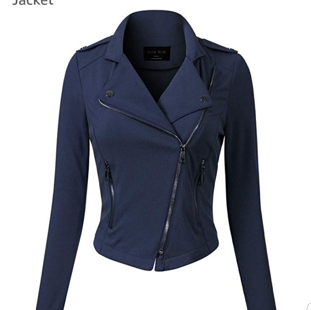Moto jacket slim fit blue NWT